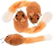 ZUNOXAZ 3pcs Plush Mouse for Cats Interactive Long Props Random Colors and Safe Cat Supplies for Engaging Playtime and Reducing Scratching Behavior Random Color