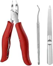 Mens Toenail Clippers Set For Thick Nails(Three-Piece)-Large Handle Stainless Steel Fingernail Clipper-Toe Nail Clippers For Lngrown, Heavy Duty Thick Toenails-Nail Clipper Kit For Woman