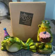 Russ Berrie Pair Frog Toad Birthday Bobble Head Toadily Young Doug Harris New