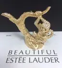 ESTEE LAUDER JEWELED CHARMING MONKEY NECKLACE SOLID PERFUME COMPACT Orig. BOXES