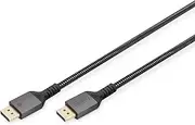 DIGITUS Premium DP1.4 Cable DP to DP 8K/60Hz, 1 m Aluminium housing, Gold Plated, Supports 8K/60HZ