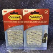 2 X 3M Command Clear 6 Mini Hooks 8 Strips Damage Free Hanging