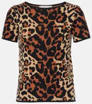 [Blumarine] Blumarine Shoert leopard-print top AU 8 brown