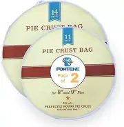 Plastic Pie Crust Dough Rolling Bag - Set of 2 (11 and 14 ) | Non-Stick Mess for