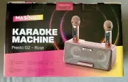 Masingo Karaoke Machine -Portable Bluetooth Speakers, 2 Wireless Mics, Rose