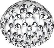 Cute Penguins Sketch Print Various Activities Shower Cap Reusable Soft And Lightweight Bath Hair Cap Long Hair