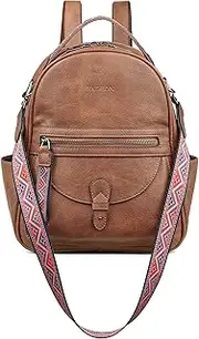 [FADEON] Mini Backpack Purse for Women, Designer Leather Cute Roomly Backpacks, Daily Ladies Shoulder Backpack Fashion Handbag