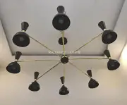 8 Light Brass Chandelier Mid-Century Modern Ceiling Light Fixture Handmade Light