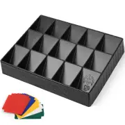 2 Pack Card Sorting Tray - Stackable Trading Card Organizer, 15-Compartment Tray
