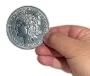 METAL JUMBO 3" MORGAN DOLLAR COIN 1884 Finale Misers Dream Gimmick Big Pluribus