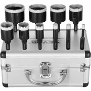 Diamond Core Drill Bit Set, 10 PCS 6/10/12/20/25/30/35/40/45/50mm Diamond Hole Saw Kit, Triangular Shank, with Storage Case for Dry and Wet, Diamond Drill Bits for Tile Ceramic