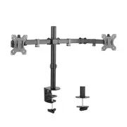 Brateck Dual Screens Economical Double Joint Articulating Steel Monitor Arm Fit Most 13 -32 Monitors Up to 8kg per screen VESA 75x75/100x10 LDT12-C024N