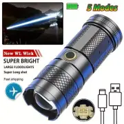 10000LM Powerful LED Flashlight Outdoor Rechargeable Zoomable Torch Waterproof