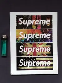 在飛比找Yahoo!奇摩拍賣優惠-【現貨實物拍攝】4張復古風格Supreme 大貼紙 (中) 