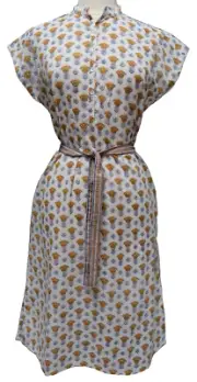 Cap sleeved shirt dress - Tulip Booti - 100% Cotton