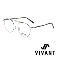 在飛比找momo購物網優惠-【VIVANT】韓國 經典雙槓 圓框 光學眼鏡(．黑/金 p