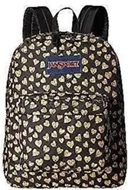 Jansport Backpack Gold Superbreak Glitter Hearts