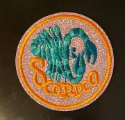 Scorpio Glittery Ornate Zodiac Astrological Sign Embroidered Patch 2.75" Round