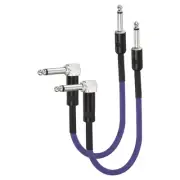 2 Pcs Guitar Patch Cable 16 Inch 1/4 Inch Metal Straight Bend Pedal Cord, Purple