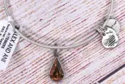 NEW Alex and Ani November Topaz Birthstone Teardrop Silver Bracelet