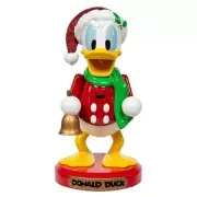 Disney Donald Duck Wooden Nutcracker NEW Red Glitter Christmas Decor