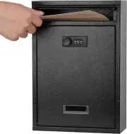 Locking Wall Mount Mailbox,mail Boxes Outdoor With Combination Locksec