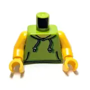 Lego - Minifigure Torso - Lime Green, Sleeveless, Hoodie