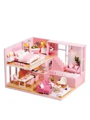 Flever Dollhouse Miniature DIY House Kit Creative Room with Loft Apartment Sc...