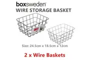 2 x Wire Storage Basket 24x18CM Metal kogan:40387 Organiser Container Bin Toy