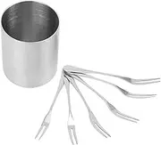 FUNNETOYU Stainless Steel Fork Storage Fork Container Non-Rusting Mirror Polished Easy to Carry for Family Camping