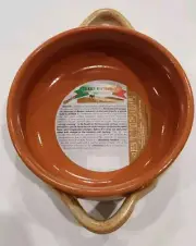 Terre D’Umbria De Silva Terra Cotta Baking Orange Soup Bowl Italy New