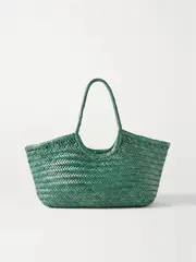 [Dragon Diffusion] Dragon Diffusion - Nantucket Large Woven Leather Tote - Emerald - One size One size Green