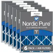 Nordic Pure 16x20x4 (3 5/8) Pleated MERV 7 Air Filters 6 Pack