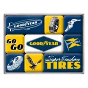 9pc Nostalgic Art Goodyear Logos Magnet Set