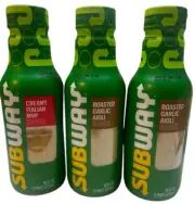 3 Subway Sauces ~ 1 Creamy Italian MVP & 2 Roasted Garlic Aioli ~ 03/2025