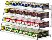 [CARLLEE] Cigarette Display Case, Transparent Pushers Portable Display Rack, Wall Mounted Cigarette Rack, Automatic Cigarette Pusher Tray for Market Store(68x29x42cm)