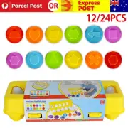 12/24Pcs Geometric Pairing Eggs Mixed Shape Shape Kids Learning Puzzle Wise AU