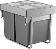 Domestique PLUS 90L Twin Slide Out Concealed Waste Bin with Soft Close - for a 600mm Cabinet - Bottom Mounted - includes Integrated Door Bracket