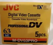 Pack of 5 of JVC M-DV63PRO professional mini dv/dvc cassette tape Factory Sealed