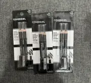 NEW Covergirl Fill + Define Eye Brow Pencils Eyeliner Makers 500 Black. Lot Of 3