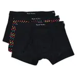 【PAUL SMITH】PAUL SMITH MEN TRUNK 3 PACK刺繡LOGO棉質低腰四角內褲盒裝(3件裝/黑X多色波點)