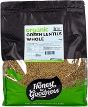 Honest to Goodness Organic Green Whole Lentils, 5kg - A subtle earthy flavour and Texture. Plant Based Protein Source. From Winter Soups to Hearty Salads.