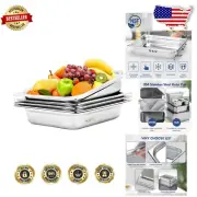 Commercial 4-Quart 1/2 Size Anti-Jam Steam Table Pans - Durable Stainless Steel