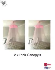 Bed Canopy's Mosquito Net Curtain Pink Bedding Dome Pink LED Light's x 2PCS