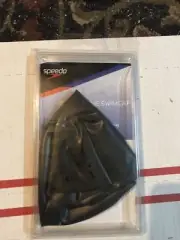 Speedo Adult Solid Silicone Swimming Dome Swim Cap Black One Size Stretch Fit
