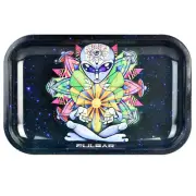 Pulsar Psychedelic Alien Metal Rolling Tray - 11" X 7" Inches
