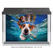 White Brown Cute Dog Polyester Fish Tank Glass Backdrop Aquarium Background