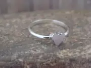 Zuni Indian Sterling Silver Pink Shell Heart Ring by Rosetta - Size 6