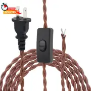 RTNLIT 6Ft Twisted Cloth Covered Lamp Cord with Switch Button and Molded Plug,18