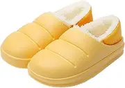 [OYUEGE] Waterproof Slippers Women Men Fur Lined Clogs Winter Garden Shoes Warm House Slippers Indoor Outdoor Mules
